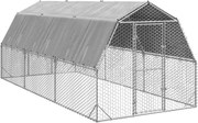 vidaXL Pui de găină cu acoperiș 2,5x6x2,25 m oțel galvanizat