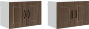 vidaXL Dulap de bucătărie cu raft 2 pcs Stejar închis 60 x 31 x 40 cm