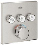 Baterie dus incastrata Grohe Grohtherm SmartControl 3 iesiri crom periat Supersteel fara corp ingropat