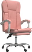 vidaXL Fotoliu de birou rabatabil, roz, piele ecologică