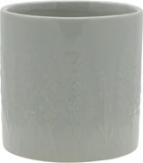 Ghiveci verde din portelan, cu model floral, H10.5/D10.5 cm, Fayence