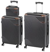 TraveLux Urban XVII gurulós bőrönd szett fekete