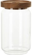 Doză de sticlă cu capac din lemn de acacia 700ml, 0,7 l