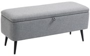 HOMCOM Banca de Depozitare Acoperita cu Tesatura cu Efect de Catifea, Banca de Pat Captusita, 101x38.5x44.5 cm, Gri