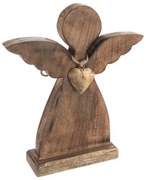 Decor de Crăciun din lemn Orion ANGEL cu inimă demetal
