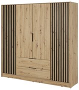 Dulap Neria 206 cm - stejar artisan / negru