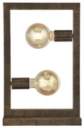 Veioza, Lampa de masa rustica cu 2 surse de lumina Oblong