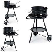 Görgős kerti grill állítható rácsmagassággal