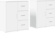 vidaXL Dulapuri, 2c., alb, 60x31x70 cm, lemn prelucrat