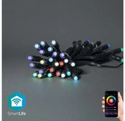 Instalație LED RGB de Crăciun de exterior 48xLED 13,8m IP65 Wi-Fi Tuya Nedis WIFILP01C48