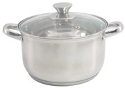 Oala cu capac Rosberg R51210L20, 20 cm, 3,4 L Inductie, Inox