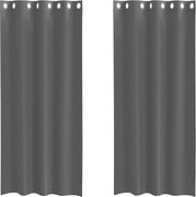vidaXL Perdele Voile cu Oelii 2 buc Gri Inchis 140x245 cm