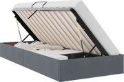 vidaXL Pat cu storage cu headboard Gri închis 90 x 190 cm Catifea