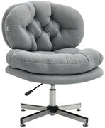 HOMCOM Scaun de birou fără brațe, scaun de birou confortabil cu șezut tapițat și înălțime reglabilă, Gri | Aosom Romania