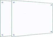vidaXL Panou antistropi bucătărie 2 buc. transparent 70x50 cm sticlă