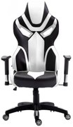 Scaun gaming Genator V8, piele ecologica, Negru/Alb