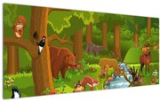 Tablou pentru copii cu animale (120x50 cm)