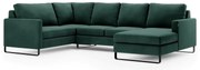 Canapea verde inchis in forma de U, CORNI, inchisa