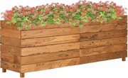 vidaXL Strat înălțat, 150x40x55 cm, lemn de tec reciclat și oțel