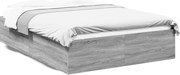 vidaXL Cadru de pat, gri sonoma, 150x200 cm, lemn prelucrat