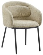 Scaun cu cotiere FLORENZ, material textil bej maroniu