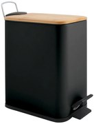 Coș de gunoi negru mat cu pedală din oțel 5 l Erik – Spirella