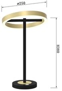 Lampă LED tactilă dimabilă Wofi 8016-104 BREST LED/10,5W/230V negru/auriu