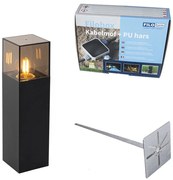 Lampă de exterior cu picior neagră cu abajur fumuriu 30 cm - Denmark