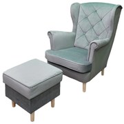 JAKS Fotoliu tip ureche velur gri deschis Milano
