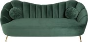 Canapea cu forma curbata Arielle 220cm, verde