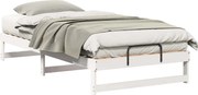 vidaXL Cadru de pat Alb 100 x 200 cm Lemn de pin masiv