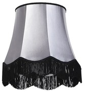Abajur din mătase negru cu gri 45 cm - Granny