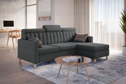 Colțar Vario cu funcție de dormit universal, stânga/dreapta - velur gri Jasmine 96