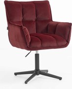 HR560CROSS Scaun Catifea Bordo Merlot cu Bază Neagră