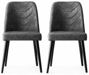 Set de scaune de sufragerie Dallas Anthracite, 2bucăți
