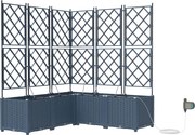 vidaXL Vază pentru Grădină 5 pcs Gri Oțel