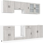 vidaXL Set de dulapuri de bucătărie 8 piese „Kalmar” lemn Sonoma gri