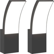vidaXL Lămpi exterioare de perete cu LED 2 buc. negru, aluminiu turnat