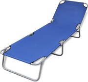 vidaXL Șezlong pliabil, albastru, oțel vopsit electrostatic