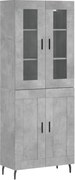 vidaXL Dulap înalt, gri beton, 69,5x34x180, lemn compozit