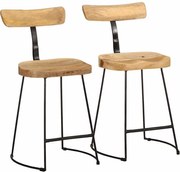 vidaXL Scaune de bar 2 buc 49x43x79 cm lemn masiv de mango