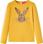 vidaXL Tricou pentru copii cu mâneci lungi, ocru, 104