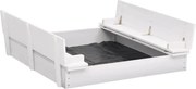 vidaXL Cutie de nisip, alb, 95 x 90 x 15 cm, lemn de brad