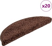 vidaXL Covorașe pentru scări, 20 buc., 56x17x3 cm, maro, semirotunde