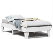 vidaXL Cadru pat fără saltea, alb, 90x190 cm, lemn masiv de pin