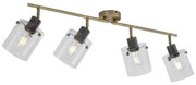 Spot de tavan de design bronz cu sticlă transparentă 4 lumini - Domo