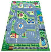 BAMBINO 9028 covor lavabil Oraș, străzi pentru copii anti-alunecare - verde / gri