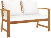 vidaXL Bancă de grădină, 120 cm, crem, lemn masiv de acacia