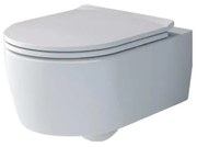 Set vas WC Villeroy & Boch, Soul, suspendat, direct flush, cu capac soft close si quick release, alb