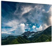 Tablou pe sticlă cu munții (70x50 cm)